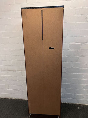 Brown Wooden Wardrobe with Six Shelves and Drawer (Hole in the Back)