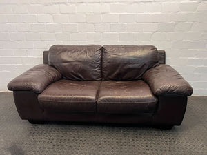 Brown Two Seater Leather Couch