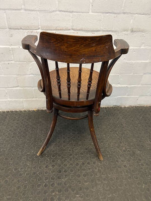 French Vintage Styled Wooden Captain's Tilting Chair