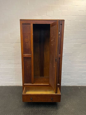 Antique 1920s Styled Oak Wooden Wardrobe with Mirror (Hole in the Back)(Width: 91cm)(Height: 187.5cm)