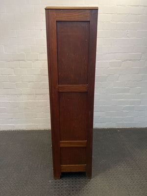 Antique 1920s Styled Oak Wooden Wardrobe with Mirror (Hole in the Back)(Width: 91cm)(Height: 187.5cm)