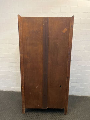 Antique 1920s Styled Oak Wooden Wardrobe with Mirror (Hole in the Back)(Width: 91cm)(Height: 187.5cm)