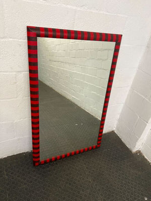 Red & Black Zebra Striped Framed Mirror (Width: 109cm)(Height: 70.5cm)