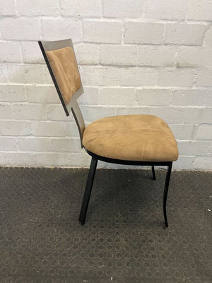 Balenciaga Dining Room Chair with Steel Frame & Creamy Cushion