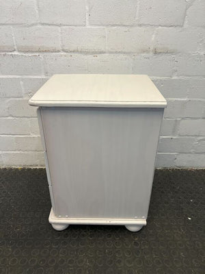 White Wooden Three Drawer Side Table