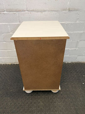 White Wooden Three Drawer Side Table