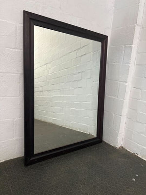 Black Thick Wooden Framed Mirror (Width: 100cm)(Height: 133cm)