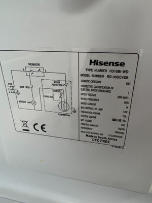 Hisense Silver Fridge/Freezer Combo with Water Dispenser (Model: RD-30DC4SB)