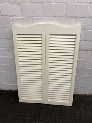 White Wooden Shutter Door (Width: 77cm)(Height: 109cm)