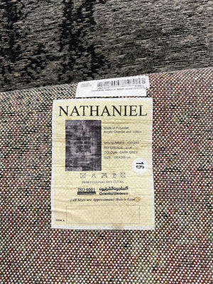 Modern Nathaniel Dark Gray Abstract Artistic Carpet (204.5cm x 285.5cm)