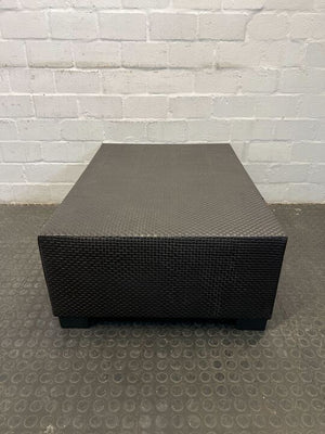 Outdoor Patio Black Woven Coffee Table (Width: 101cm)(Height: 37cm)