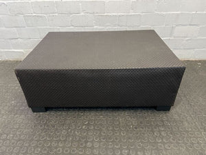 Outdoor Patio Black Woven Coffee Table (Width: 101cm)(Height: 37cm)