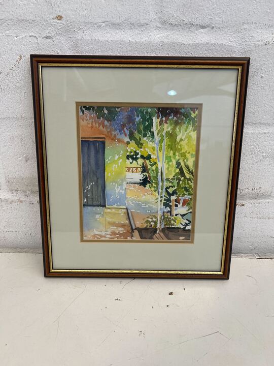 E. Schweickerdt Water Coloured Barn with Tree in Front (Width: 30cm)(Height: 35cm)