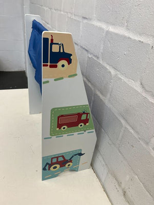 Blue Three Tier Blue Fabric Children's Bookshelf with Car Decorations (Width: 51cm)(Height: 60cm)