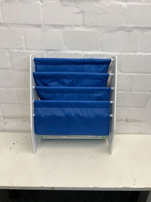 Blue Three Tier Blue Fabric Children's Bookshelf with Car Decorations (Width: 51cm)(Height: 60cm)