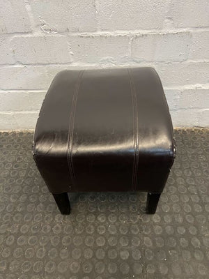 Brown Leather Foot Stool (Minor Fabric Wear on Sides)