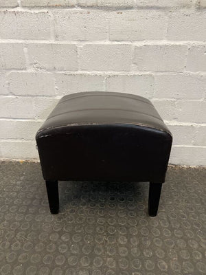 Brown Leather Foot Stool (Minor Fabric Wear on Sides)