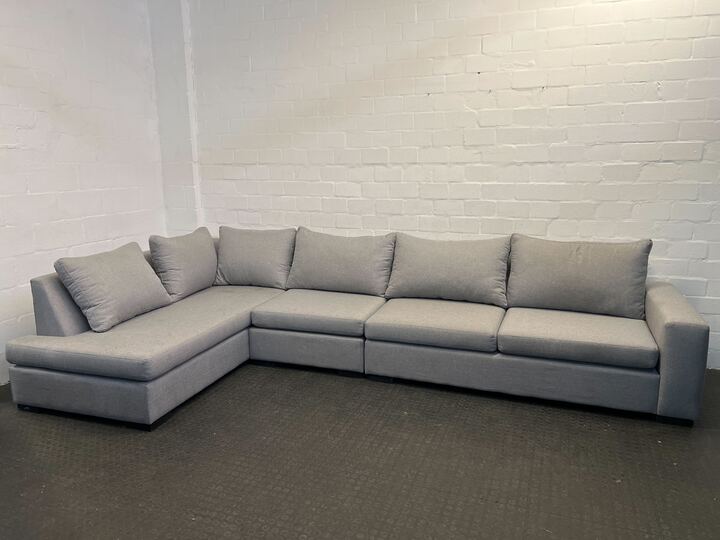 Gray Kalahari Fabric Range L-Shaped  Ten Seater Day Bed Couch - REDUCED