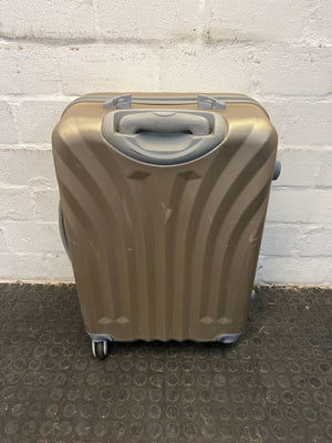 Golden Silver Travel Luggage Suitcase (Interior Fabric Tear)