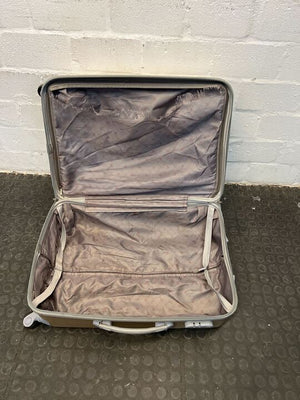 Golden Silver Travel Luggage Suitcase (Interior Fabric Tear)