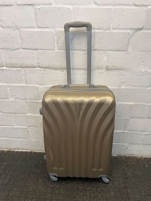 Golden Silver Travel Luggage Suitcase (Interior Fabric Tear)