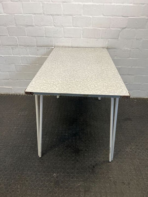 White Steel Framed Chrome Top Kitchen Table (Width: 121.5cm)(Height: 75cm)