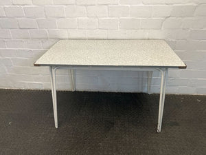 White Steel Framed Chrome Top Kitchen Table (Width: 121.5cm)(Height: 75cm)