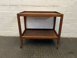 Vintage Styled Wooden Tea Trolley on Wheels