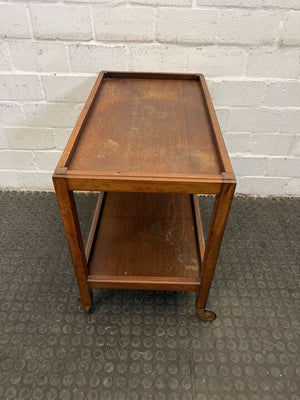 Vintage Styled Wooden Tea Trolley on Wheels