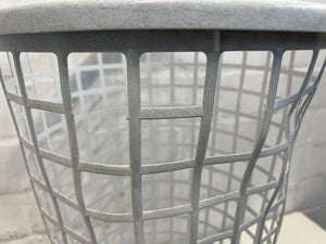 White Plastic Laundry Basket (Minor Damage)