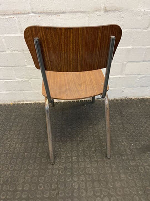 Vintage 1950s Styled Wooden Kitchen Chair with Steel Frame (Rusted)