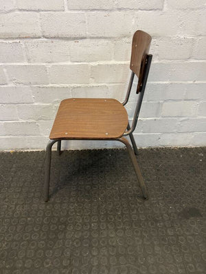 Vintage 1950s Styled Wooden Kitchen Chair with Steel Frame (Rusted)