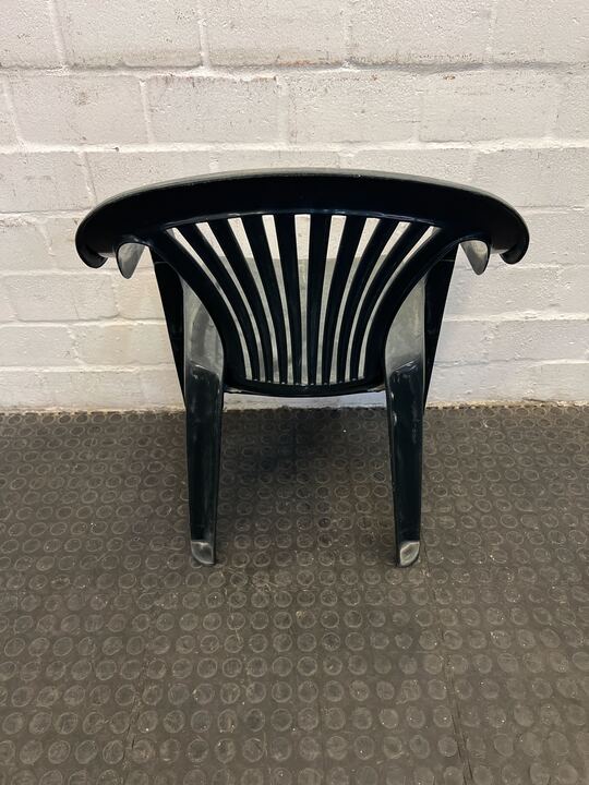 Classic Black Plastic Outdoor Chair (Worn with Marks)