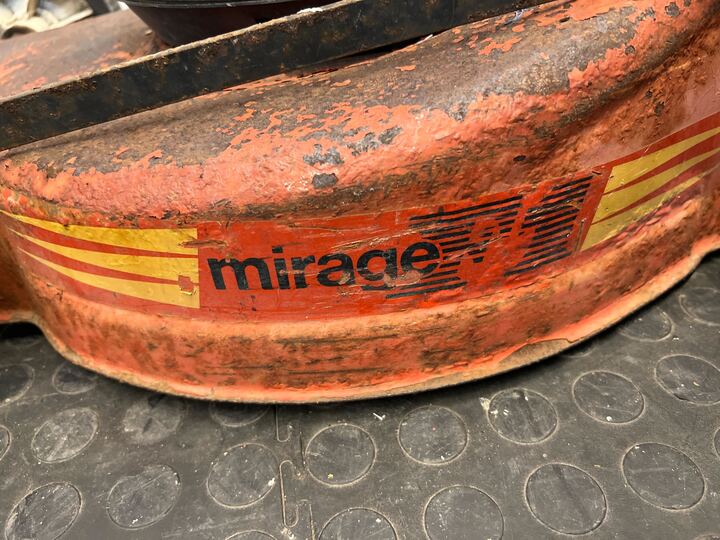Mirage Electric Orange Lawnmower (Peeling Paint)