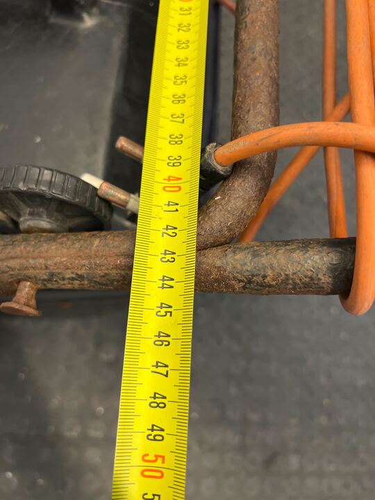 Mirage Electric Orange Lawnmower (Peeling Paint)