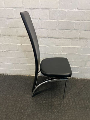 Modern Black Dining Room Chair with Steel Frame