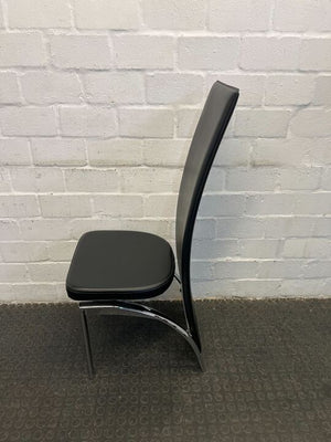 Modern Black Dining Room Chair with Steel Frame