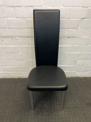 Modern Black Dining Room Chair with Steel Frame