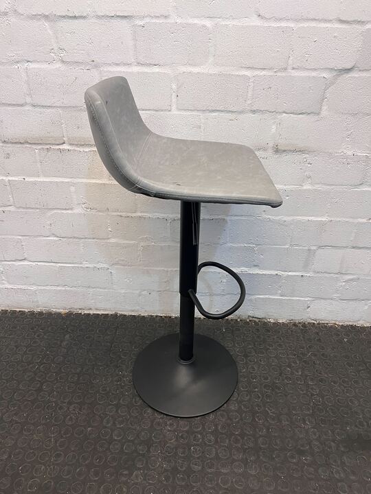 Gray Leather Bar Stool (Fabric Tear Marks on Back) - PRICE DROP - 2ndhandwarehouse.com