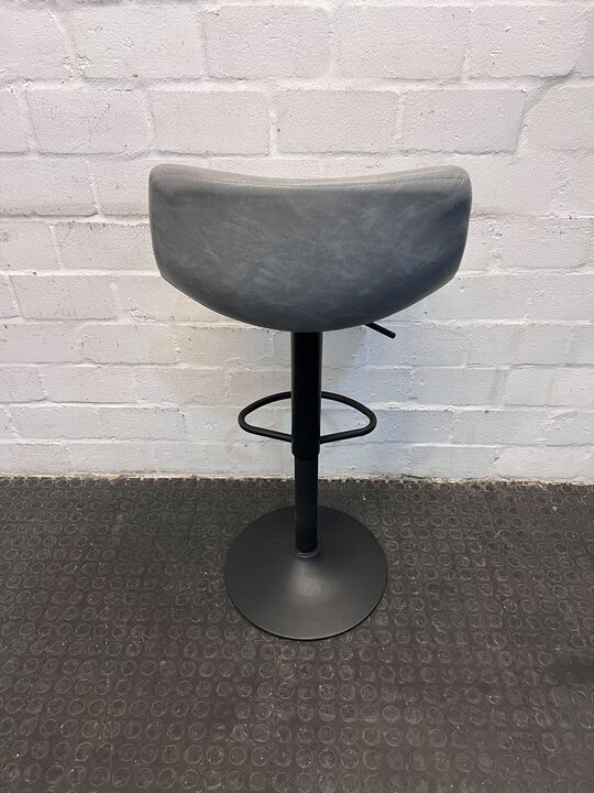Gray Leather Bar Stool (Fabric Tear Marks on Back) - PRICE DROP - 2ndhandwarehouse.com
