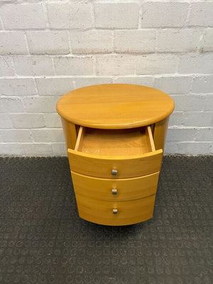 Vintage Styled Light Brown Three Drawer Bedside Table