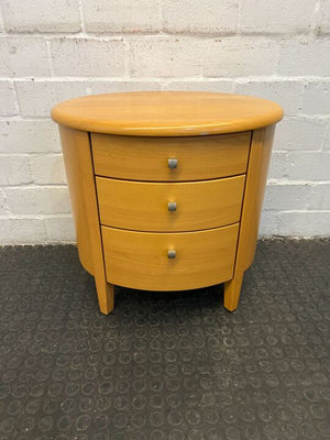 Vintage Styled Light Brown Three Drawer Bedside Table