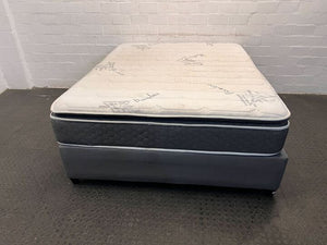 Gray & White Queen Sized Open Spring Collection Bed & Mattress