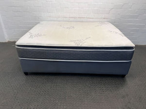 Gray & White Queen Sized Open Spring Collection Bed & Mattress