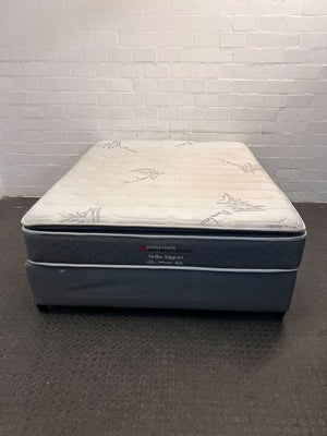 Gray & White Queen Sized Open Spring Collection Bed & Mattress