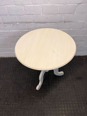 White Round Vintage Styled Side Table (Width: 70cm)(Height: 73cm)