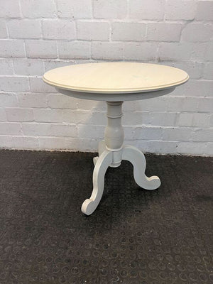 White Round Vintage Styled Side Table (Width: 70cm)(Height: 73cm)