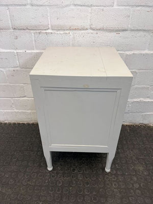 Classy Modern White Wooden Bedside Table with Drawer & Cupboard