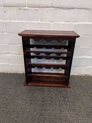 Dark Brown Vintage Styled 16 Bottle Wine Rack