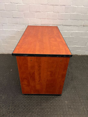 Brown Wooden Sliding Door Filing Cabinet